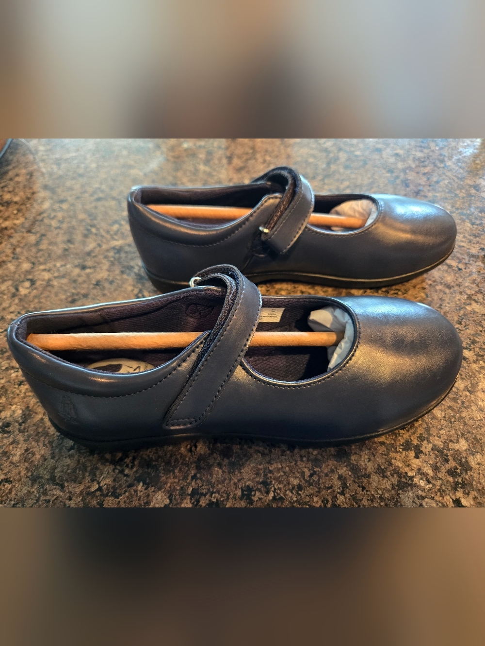 Hush Puppies Girls Navy Leather Mary Jane Shoes Size 2.5 Wide - Picture 4 of 4